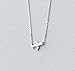 Helen de Lete Original Frosted Women's Airplane 925 Sterling Silver Collar Necklace for Women