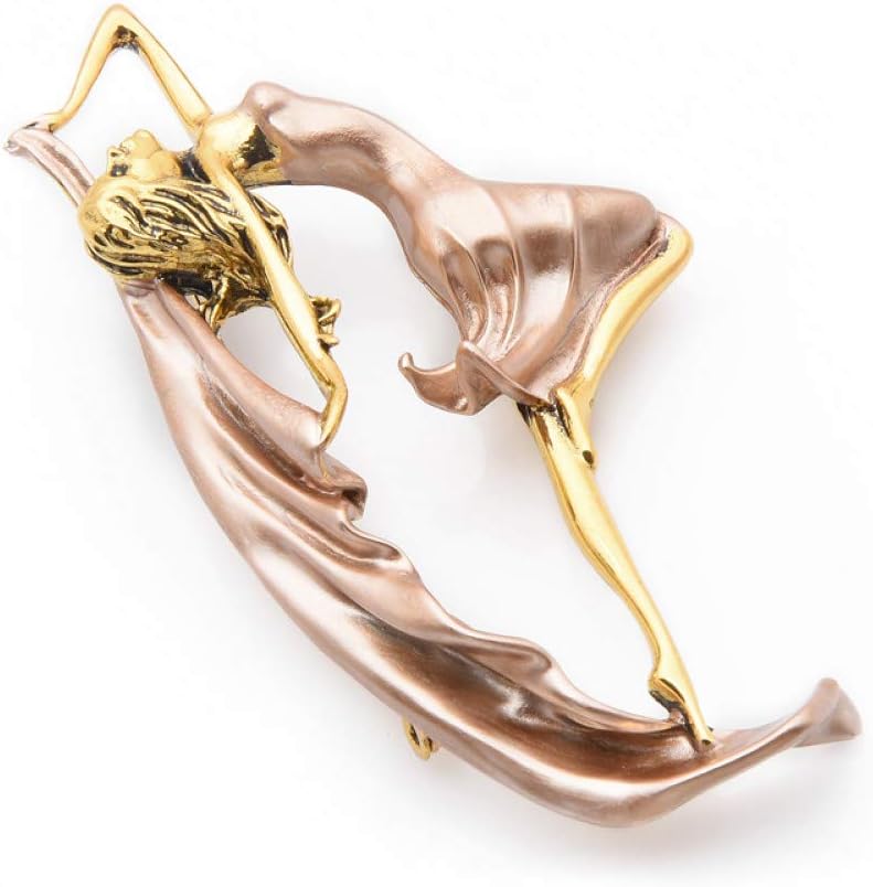 WYLYSD brooch Artwork Dancing Girl Brooches Women Men's Metal Brown Enamel Figure Brooch Pins Accessories