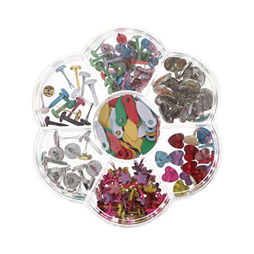 Artibetter Colorful Mini Metal Brads for DIY Crafts Assorted Mushroom Nails Safe Handmade Fasteners for Creative Projects for School and Home Crafting Activities