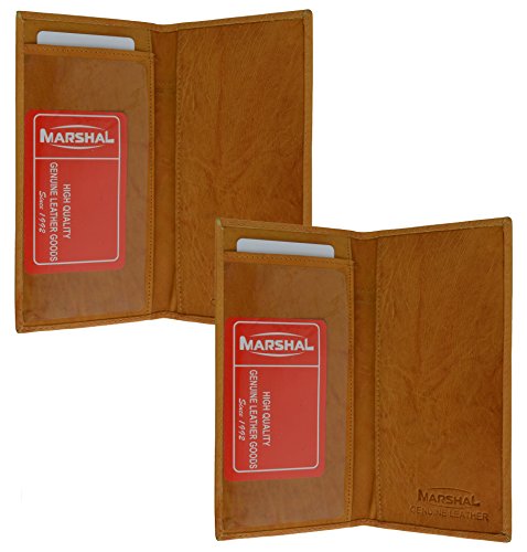 Marshal Checkbook Covers - Set of 2 - Genuine Leather (Tan-Tan)