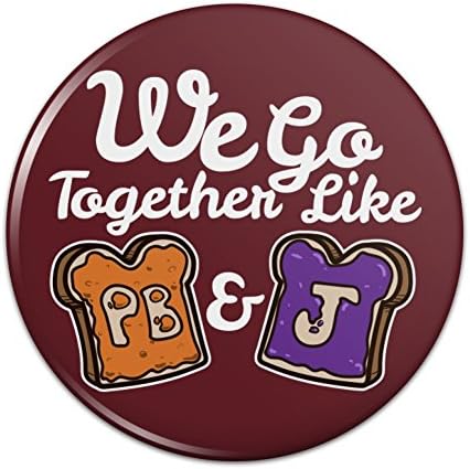 Peanut Butter and Jelly Together PB&J Best Friends Pinback Button Pin Badge