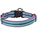 Blueberry Pet 15 Colors 3M Reflective Multi-Colored Stripe Adjustable Dog Collar, Violet and Celeste, Medium, Neck 14.5″-20″thumb 3