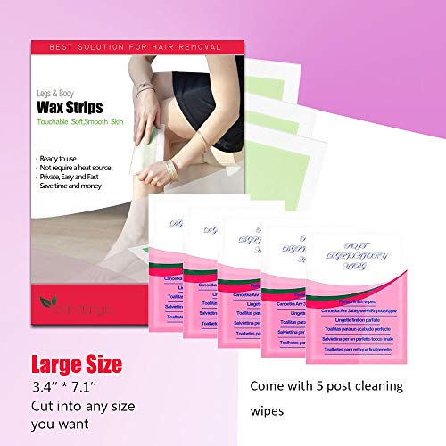 Body Wax Strips, Hair Removal Waxing Strips for Face Legs Underarms