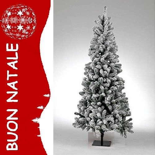 ALBERO di NATALE MODELLO CORTINA SNOW TIROLESE CM.210 DECORATIVO BIANCO NEVE SINTETICA Abete Innevato ALASKA COMPLETO DI 50 ADDOBBI ARTIGIANALI ASSORTITI AMAZON HANDMADE + PUNTALE ANGELO IN OMAGGIO