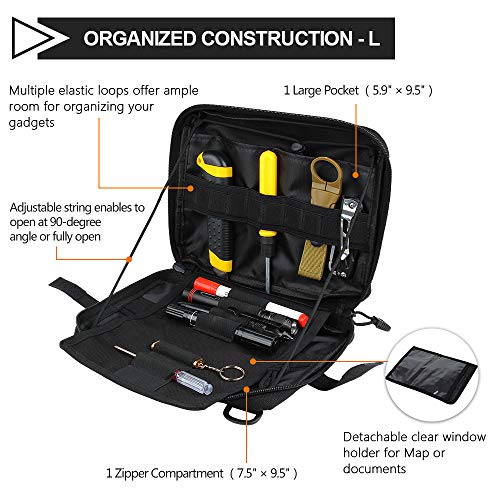 FUNANASUN Admin Molle Pouch, Tactical Utility Bag EDC EMTAttachment Pouches Compact Water-Resistant Pouches Multi-Purpose Tool Packs