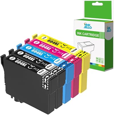 Inkjello 604XL Ink Cartridge 5-Pack for Epson XP XP WorkForce WF Printers