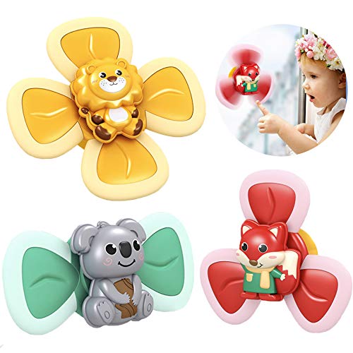 NiTsai 3Pcs Suction Cup Spinning Top Toy, Spin Sucker Spinning Top Spinner Toy, Bath Toys, Safe Interesting Table Sucker…