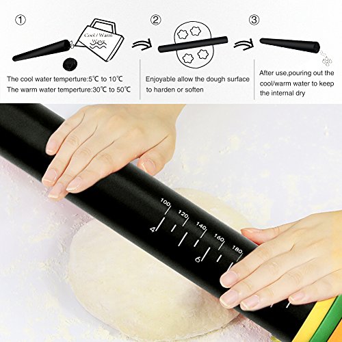 image for JOYORUN Rolling Pin Spacers French Rolling Pins With 3 Removable Adjus