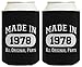 40th Birthday Made in 1982 40th Birthday Gift 2 Pack Can Coolies Black