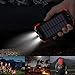 Solar Charger 10000mAh, Portable Solar Power Bank IPX4 Outdoor Travel Qi Wireless Solar Panel Charger External Battery Pack Type-C Input Port Dual Flashlight Compass, DC 5V/2.1A Input Red