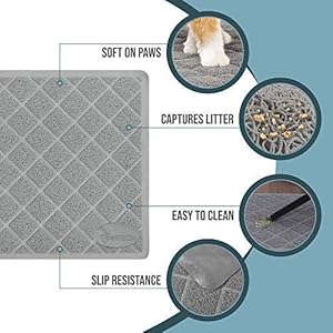 PetTech Jumo Tappetino Lettiera Gatto, 89 x 58 cm, Design alla Moda, Senza ftalati, Cattura e trappole lettiera…