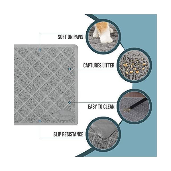 PetTech Jumo Tappetino Lettiera Gatto, 89 x 58 cm, Design alla Moda, Senza ftalati, Cattura e trappole lettiera…