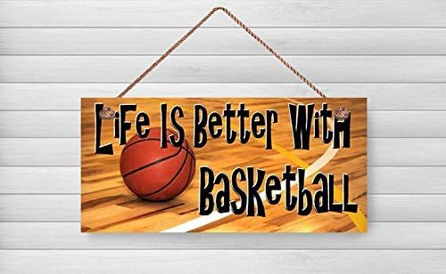 Norma Lily Basketball Wood Signs, Basketball Lover Gift, Sport Gift, Life Is Better With Basketball, Basketball Decor, 5 x 10 Sign Wooden Sign.