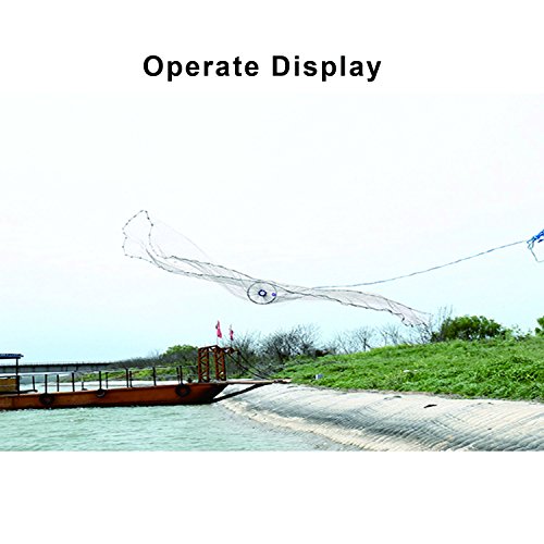 EASY BIG American Fishing Nets Cast Net with Aluminum Frisbee for Bait Trap Fish Dia:7.8ft/9.8ft/11.8ft/13.7ft, 0.8inch Mesh Size