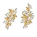 Missgrace Bridal Crystal Leaf Rose Gold Hair Pins Women Crystal Headpiece Wedding Rose Gold Leaf Hair Pins Clip Hair Jewelry Wedding Hair Accessories Set of 5
