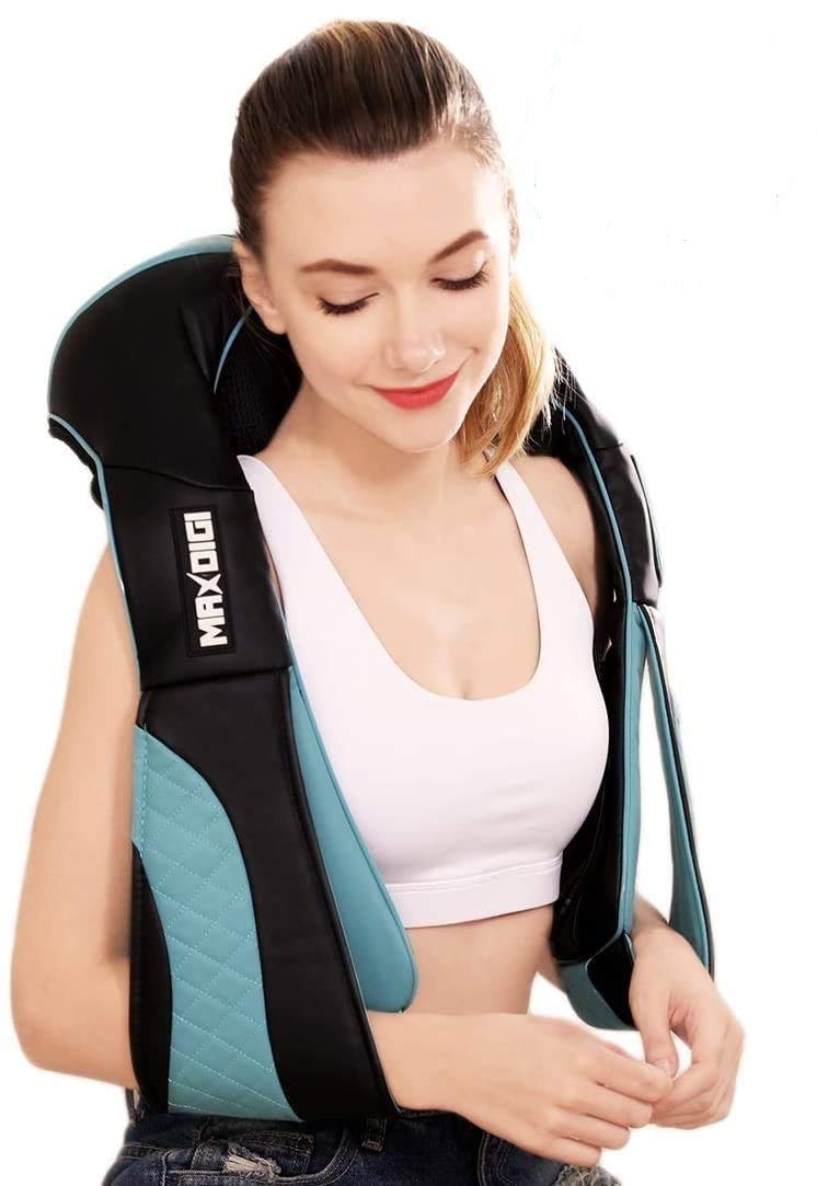 Cordless Neck andBack Massager with Heat Shoulder Lower Back Massagers Hand Free Deep Tissue Rechargeable Massage Roller for Foot shiatsu Electric Body Massage Muscle Massager Christmas Gifts for him