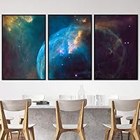 3 Piece Framed Canvas Wall Art Galaxy Stars Canvas Prints Home Artwork Decoration for Living Room,Bedroom - 16
