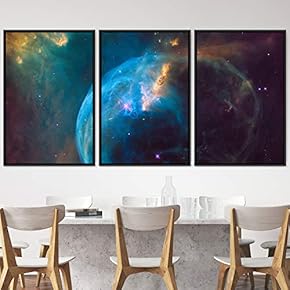 signwin 3 Piece Framed Canvas Wall Art Galaxy...