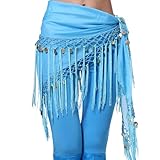 ZLTdream Women's Belly Dance triangler Hip Scarf With Coins