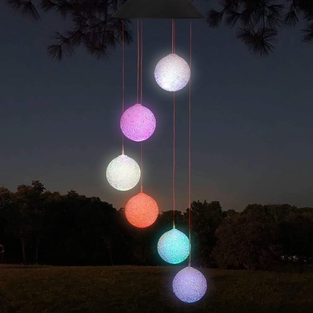 Eleven Direction Solar String Light Wind Chimes, Gifts for Mom, Auto Charge Color Changing Crystal Ball Solar Lights, Outdoor Decorations for Garden Lawn Patio Yard Porch Window : Garden & Outdoor
