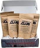 Coffee Club - Gourmet Coffee Bean Sampler Box - 4 Single Origin Specialty Coffees from Around the World - Premium Coffee Sampler Box for Coffee Lovers - 1/2 Pound of Whole Bean Coffee - Roasted in USA