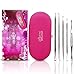 Professional Blackhead & Blemish Remover Kit for Acne Skin, Blackheads, Pimples and Blemishes. 5pcs Extractors Blemish Tools Blackhead Remover with Faux Leather Pink Case.