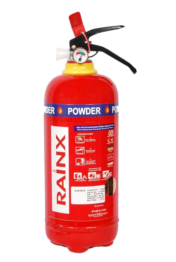 Rainx Fire Cylinder 2 Kg ABC Powder Type Fire Extinguisher with L Stand by Balaji Trading co