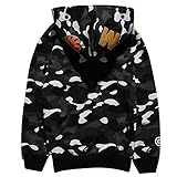 Christo Mens Hoodies Sweatshirt Fashion Casual Coat Outdoor Hip-Hop Funny Tops (Medium, Black-Camo)