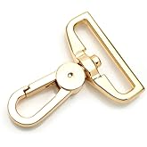 CRAFTMEMORE 2pcs Snap Hooks Swivel Push Gate Clip Metal Lobster Clasps Purse Accessories SRCH (1 1/2 Inches, Gold)