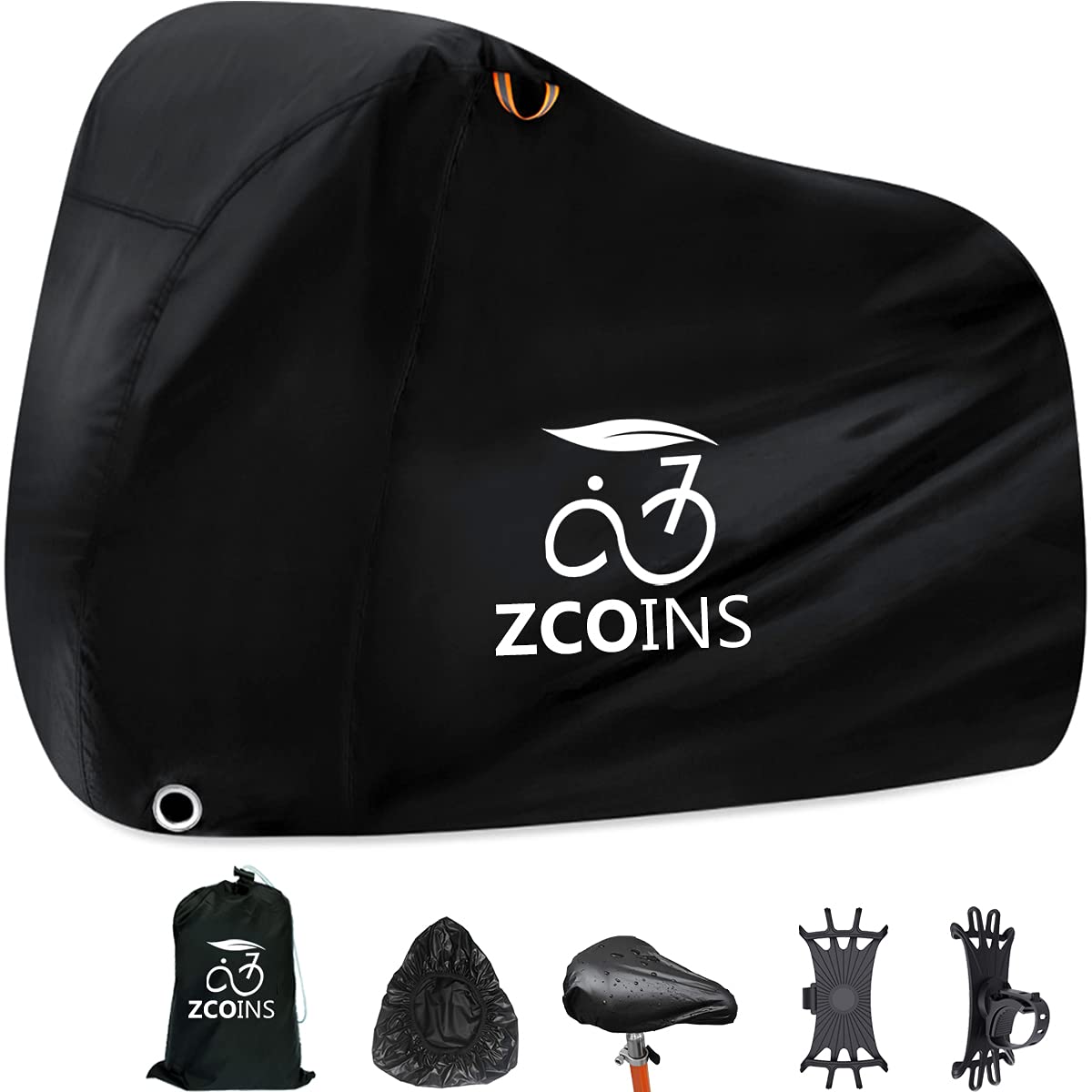ZCOINS High-Density Waterproof Bike Cover for 1 or 2 Bikes, Lightweight Durable Bicycle Cover for Outside Storage, UV Resistant Dustproof Protection for Mountain Bikes, Includes Storage Bag