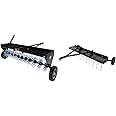 Brinly SAT2-40BH-P Tow Behind Spike Aerator with Transport Wheels, 40" & DT-480BH-A 48" Tow Behind Grass Dethatcher, Removes Thatch from Large Lawns in Less Time