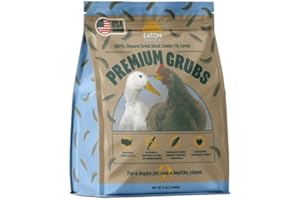 Eaton Pet and Pasture Premium Grubs, USA Grown Dried Black Soldier Fly Larvae, High Calcium Treat for Chickens, Ducks, Wild Birds (5 LB)