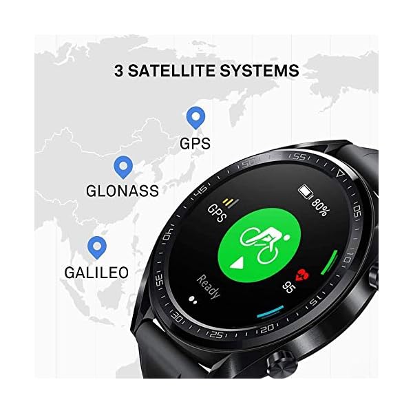 HUAWEI Watch GT - GPS Smartwatch with 1.39" AMOLED Touchscreen, 2-Week Battery Life, 24/7 Continuous Heart Rate Tracking, Multiple Outdoor and Indoor Activities, 5ATM Waterproof, Black