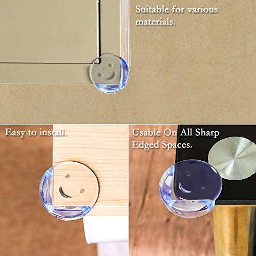 Baby Safety Locks Kit(21 Pieces),12 Outlet Covers, 4 Clear Corner Protectors, 2 Child Safety Cabinet Locks,2 Baby Door Locks,6.56ft Edge & Corner Guards Bumper,No Drill Required Full Baby Proof Set