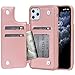 Arae Case for iPhone 11 pro max PU Leather Wallet Case with Card Pockets Back Flip Cover for iPhone 11 pro max 2019 6.5 inch (Rosegold)