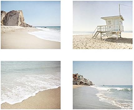 California Malibu Beach Wall Art, Los Angeles Coastal Decor, Set of 4 Photographic Prints - 5x7 or 8x10 (with or without matting), Malibu Summer'