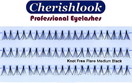 Cherishlook Professional 10packs Eyelashes (Individual) (Knot Free Flare Medium Black)