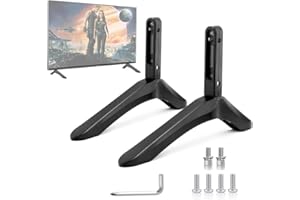 UINEHIOT Universal TV Stand Legs, Table Top TV Stand Base Replacement Legs for Most 27 to 55 Inch LCD LED Samsung LG Sony VIZIO TCL KONKA TVs, with Cable Management, Hold up to 99lbs - Black