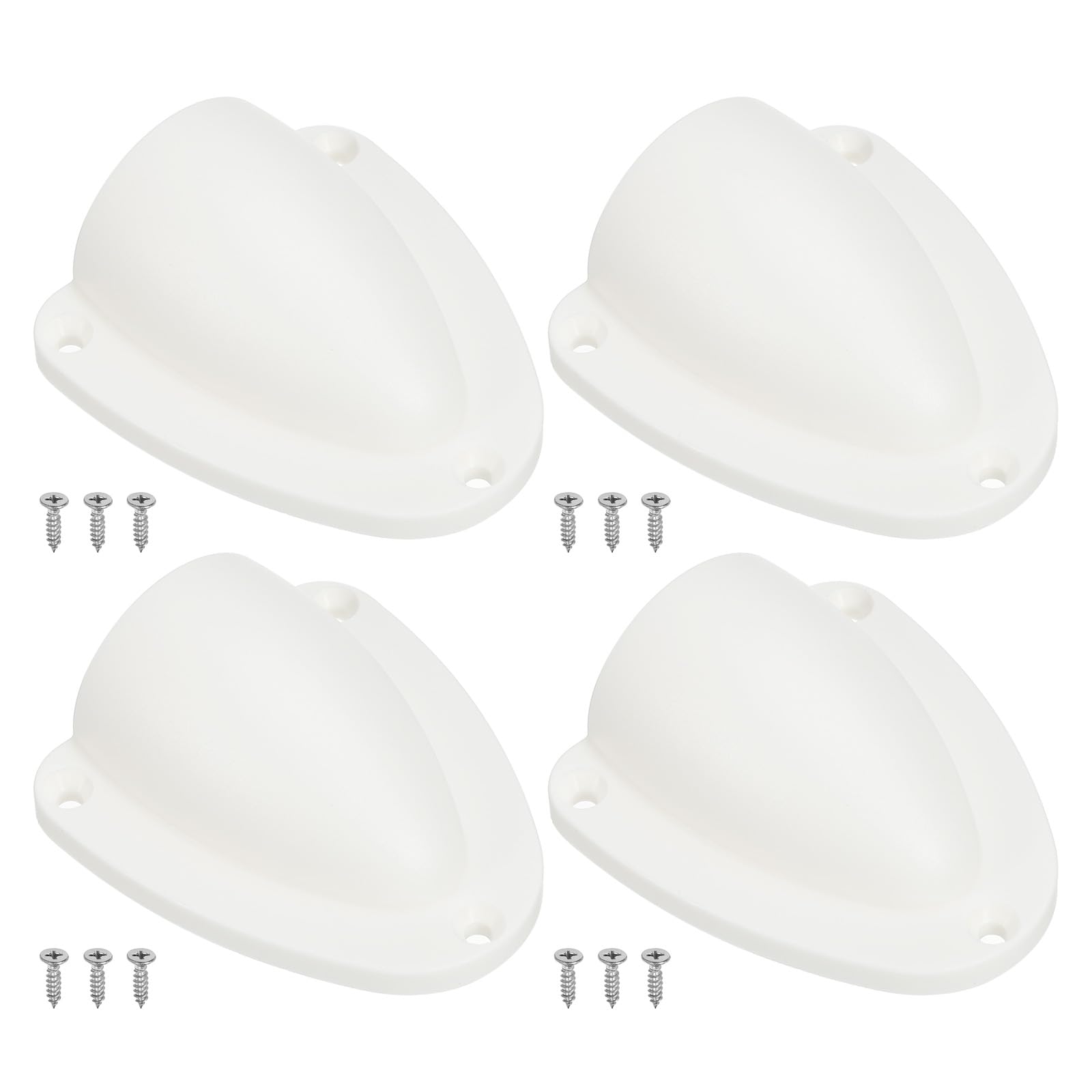 PATIKIL 3" Nylon Marine Wire Cable Vent Cover, 4 Pcs Plastic Clam-shell Vent Cap with Installation Screws for Boat Yacht, White