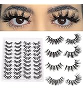 Derun 20 Pairs 4 Styles Mixed False Lashes Packs 3D Faux Mink Lashes Wholesale Criss-cross Fluffy...