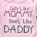 Baby Girls Short Sleeve Cute Like Mommy Smelly Like Daddy Bodysuit