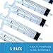 Syringe Without Needle - 20 ml X 5 Pack Multi-Purpose Syringes 20 cc | Crafting, Resin, Baking, Measuring, Gardening, Plant Feeding, and More