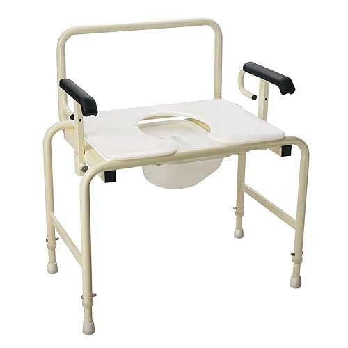 heavy duty drop arm bedside commode amazon