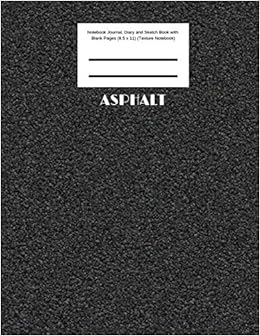 Asphalt Notebook Journal Diary And Sketch Book With Blank