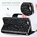 iPhone 8 Case,iPhone 7 Wallet Case,FLYEE Premium Flip Wallet Leather [kickstand] [Emboss Flower] Magnetic Protective Cover with Card Slots and Detachable Wrist Strap for iPhone7 iPhone8 5.5 Inch Black