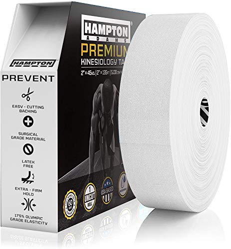 Hampton Adams | As Seen on Shark Tank | Elastic Kinesiology Tape (Bulk Roll) | 135ft Uncut | Supports & Protects Muscle Wrist Knee Shoulder Back Plantar Fasciitis | Waterproof Hypoallergenic