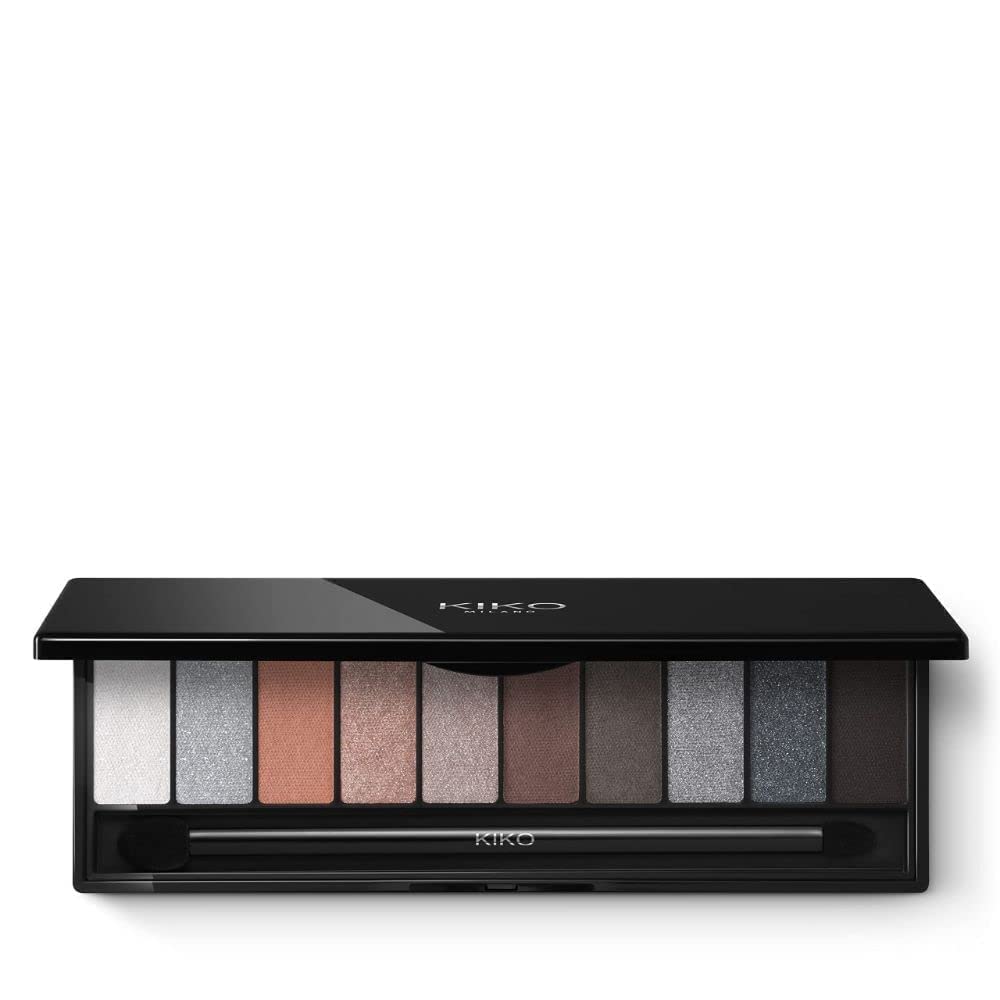 KIKO Milano Soft Nude Eyeshadow Palette 03 | Eyeshadow Palette With 10 Shades Of Various Finishes. Double-Ended Applicator Included