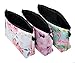Vercord 3pcs Makeup Bag Funny 3D Printing Women Travel Portable Cosmetic Bag Pouch Makeup Holder Organizer Flowers