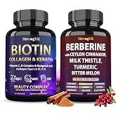 StrongVit Biotin Complex &amp; Berberine Supplement Bundle (120 Capsules)