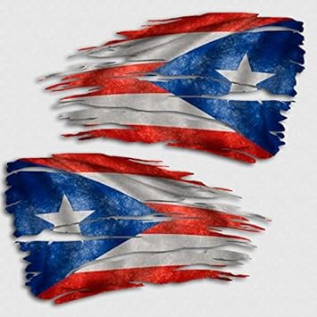 Amazon Com Aftershock Decals Puerto Rico Flag Tattered Decal Set